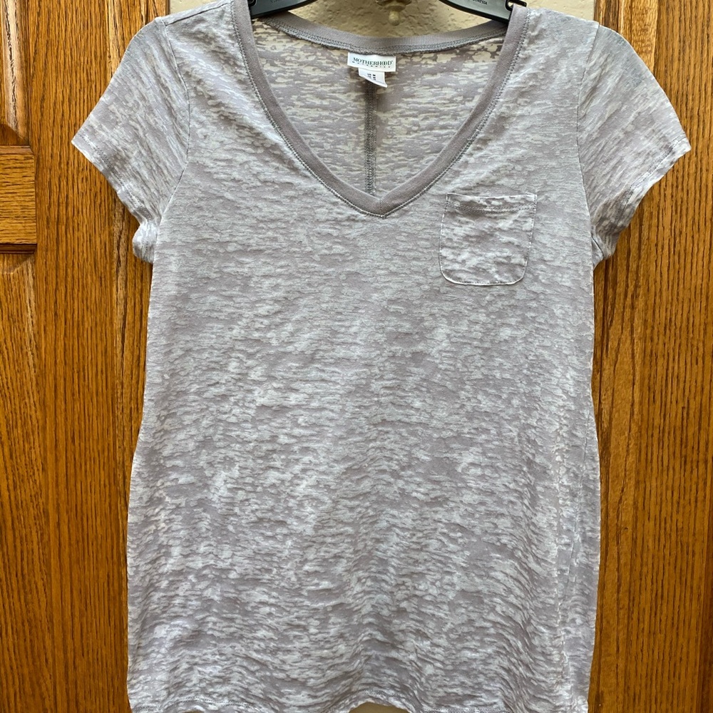 Motherhood maternity gray burnout T